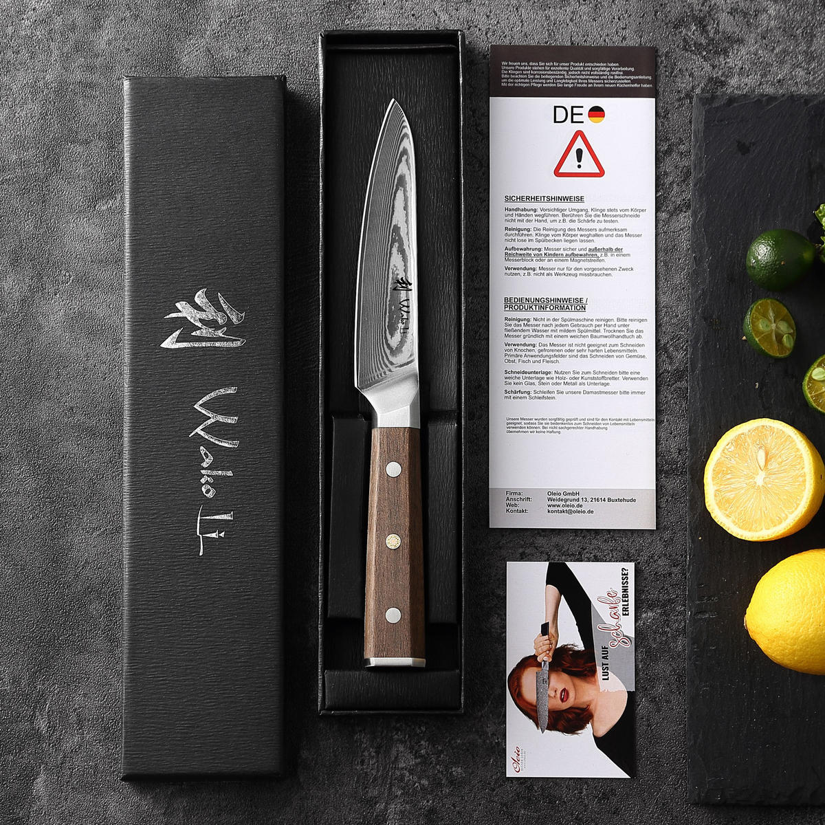 ALLZWECKMESSER 13 cm - Nussbaumfarben, Holz/Metall (24cm) - Wakoli