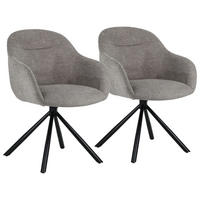 STÜHLE Saffi Grau 2er-Set - Grau, Textil (57/81.5/61.5cm) - Happy Garden