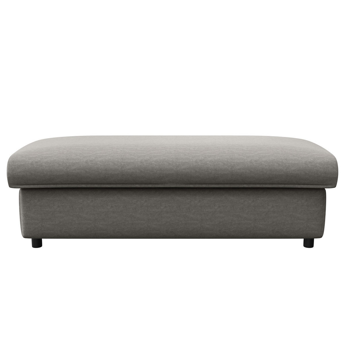 POLSTERHOCKER - Schwarz/Grau, Kunststoff/Textil (131/44/61cm) - home24