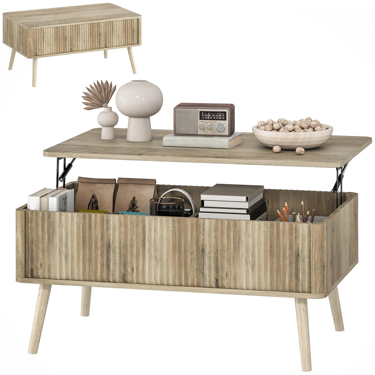 COUCHTISCH Beige 1 Stück - Beige, Kunststoff (91/56/43cm) - GiPP