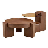 COUCHTISCH 61/44 cm braun aus MDF und Glas mit Stauraum - Walnussfarben, Holzwerkstoff (61/61/30cm) - OKMYHOME