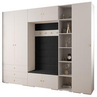 GARDEROBEN-SET 236,7/290/47 - Goldfarben/Schwarz, Holz/Kunststoff (290/236.7/47cm) - Abiks Möbel