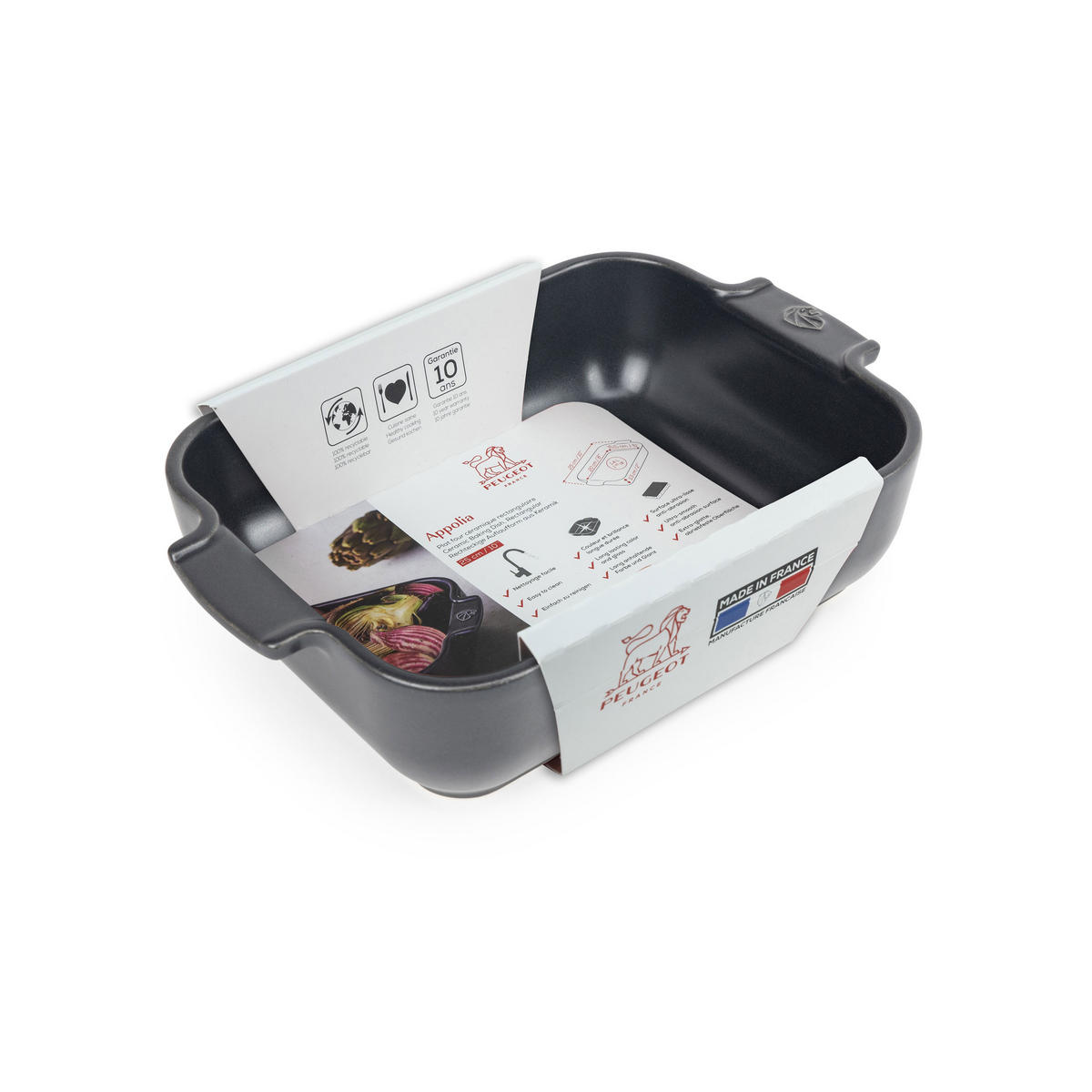 AUFLAUFFORM Keramik Appolia 25cm Rechteckig Schiefergrau Spülmaschinenfest - Grau, Keramik (16.8/25/6.2cm) - PEUGEOT