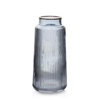 VASE Serenite Grau 13/13/26 cm Glas - Grau, Glas (26cm) - Mondex