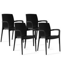 GARTENSTUHL RANTU 4-tlg, Anthrazit - Anthrazit, Kunststoff (60/84/55cm) - KONSIMO®