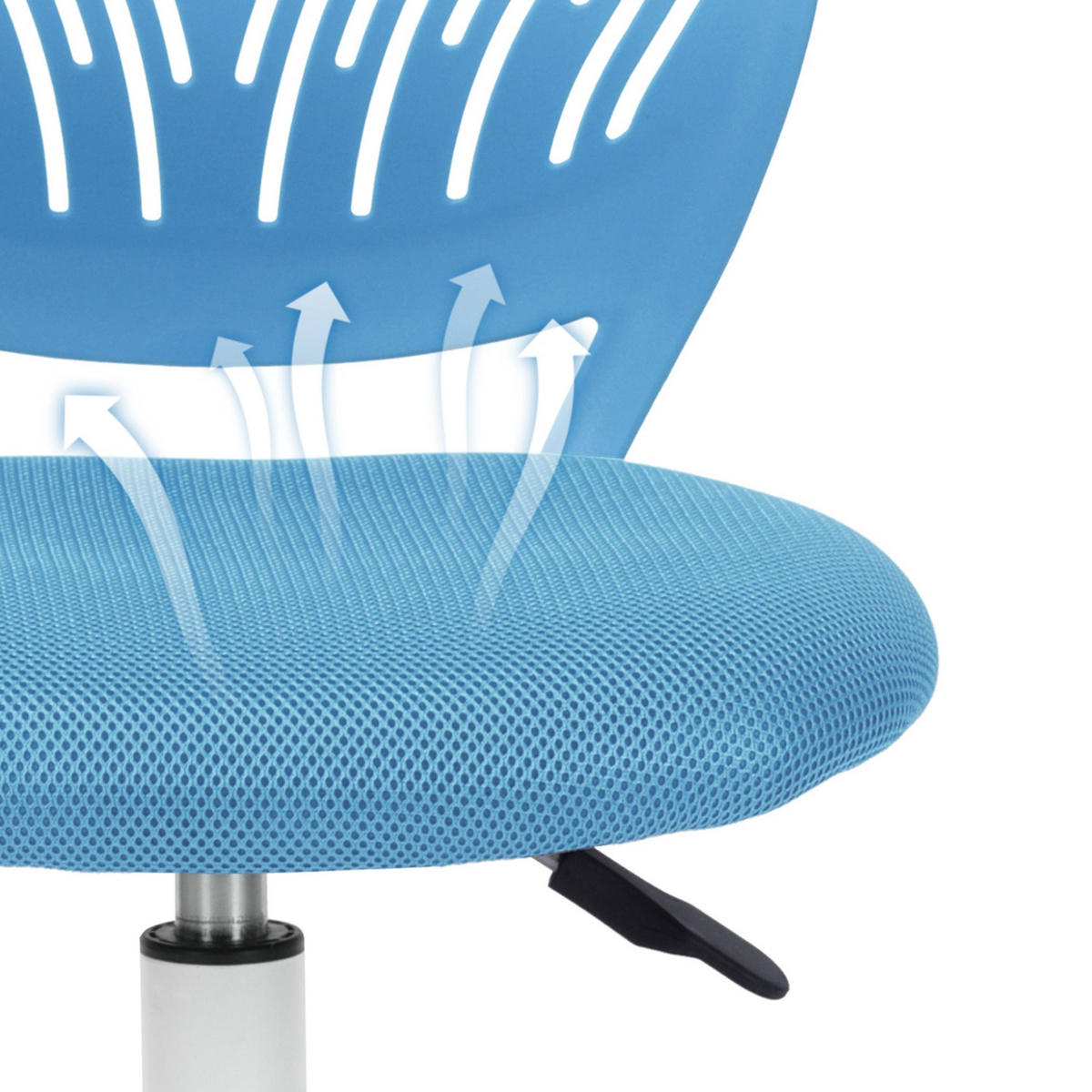 DREHSTUHL Blau - Blau/Weiß, Metall (38/87/39cm) - Urban Meuble