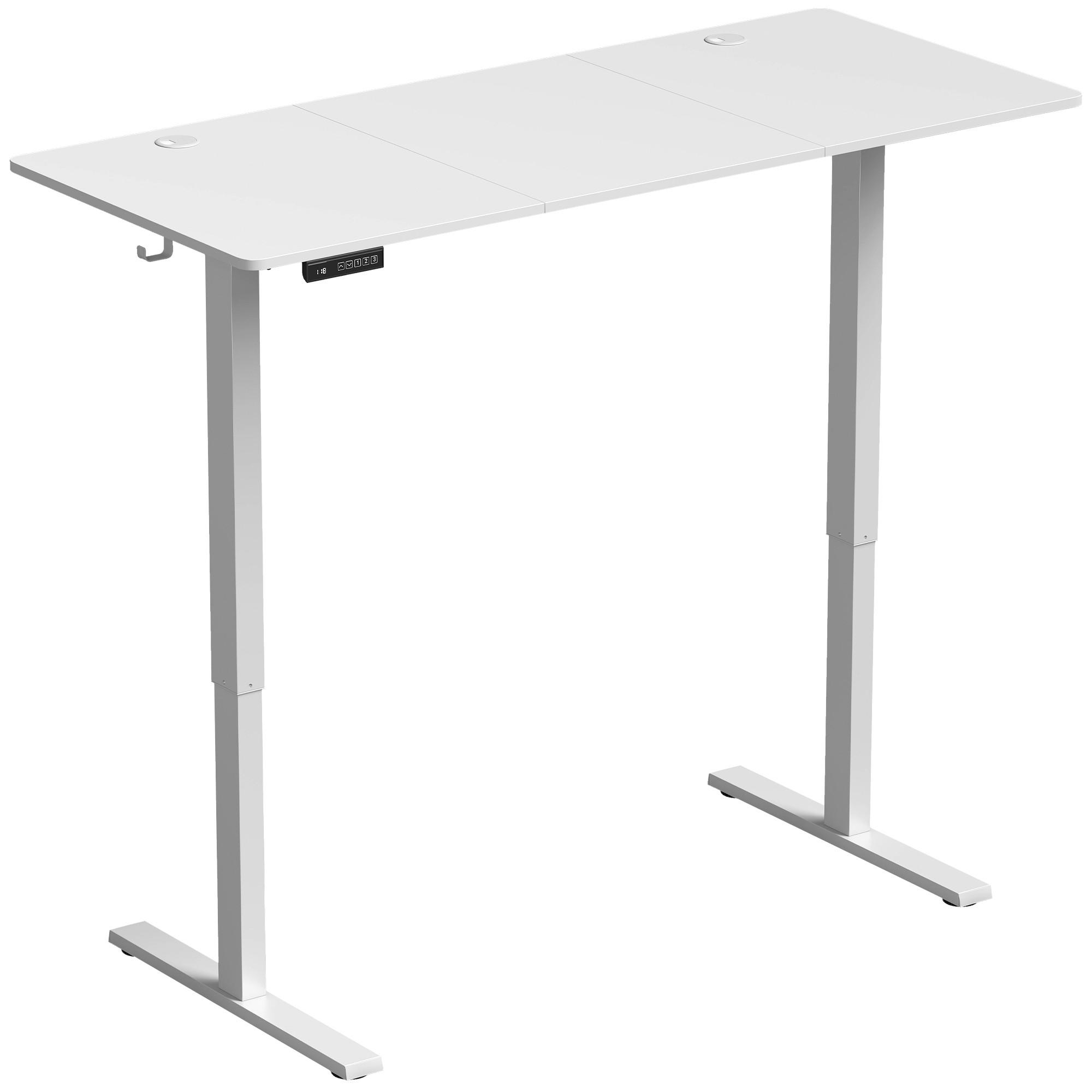 SCHREIBTISCH Spanplatte Weiß - Weiß, Holzwerkstoff/Metall (140/60/118cm) - HOMCOM