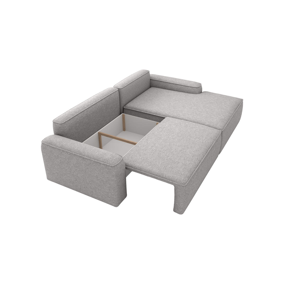 ECKSOFA OTATTI mit Schlaffunktion, Hellgrau - Hellgrau, Textil (245/160cm) - Fedve