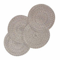 TISCHSET silber im 4er-Set, Platzsets rund geflochten, 40 cm - Silberfarben, Textil (40/40cm) - Homescapes