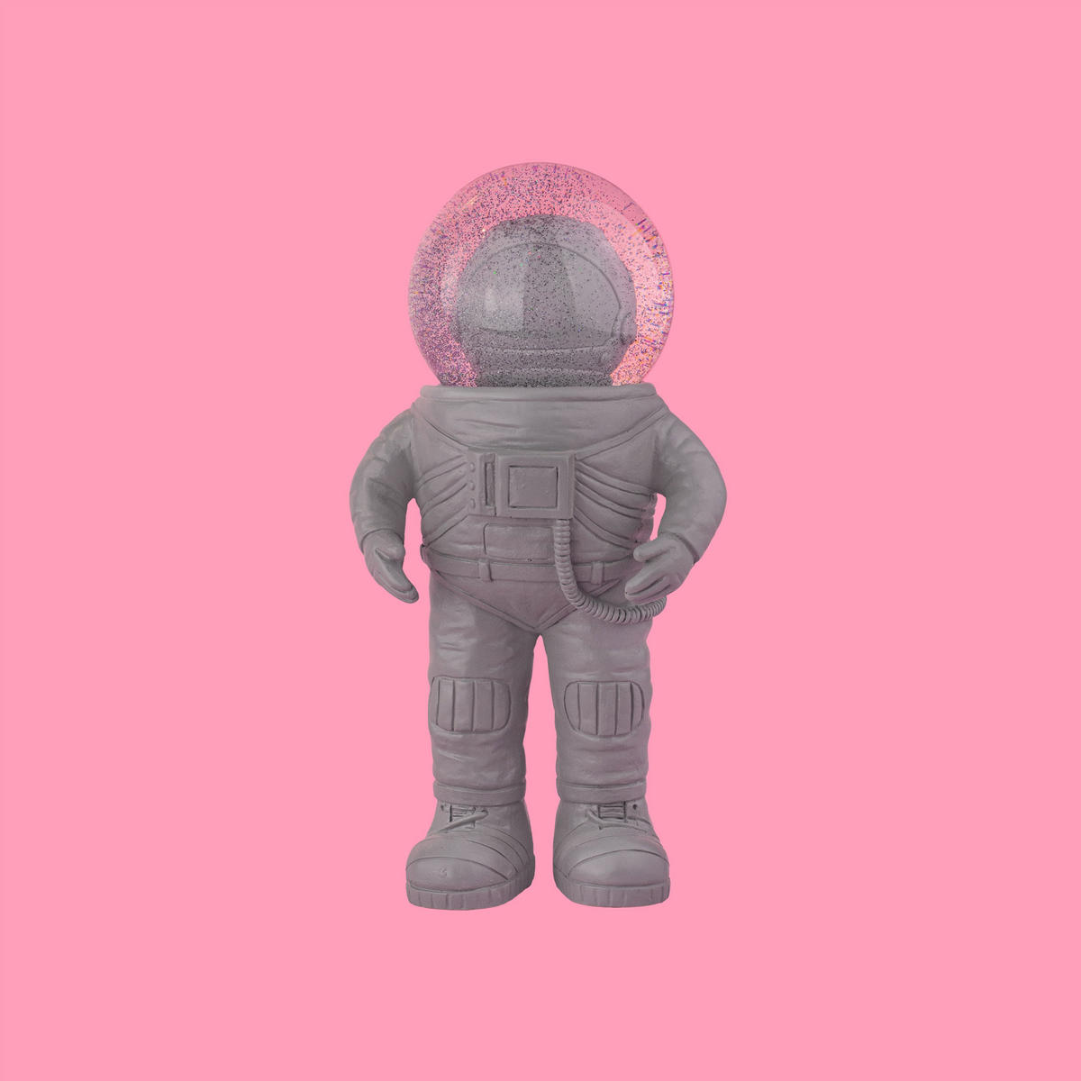 SCHNEEKUGEL Summerglobe The Astronauts Medium, Glas / Polyresin, Grau, 18 cm - Grau, Glas (8/18/9cm) - Donkey Products