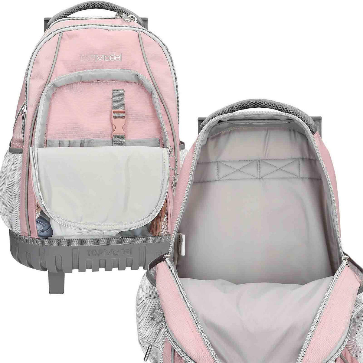 SCHULRUCKSACK TROLLEY MY BFF TOPModel grau-rosa 25 x 34 x 52 cm - Rosa/Grau, Textil (34/23cm) - Depesche Germany