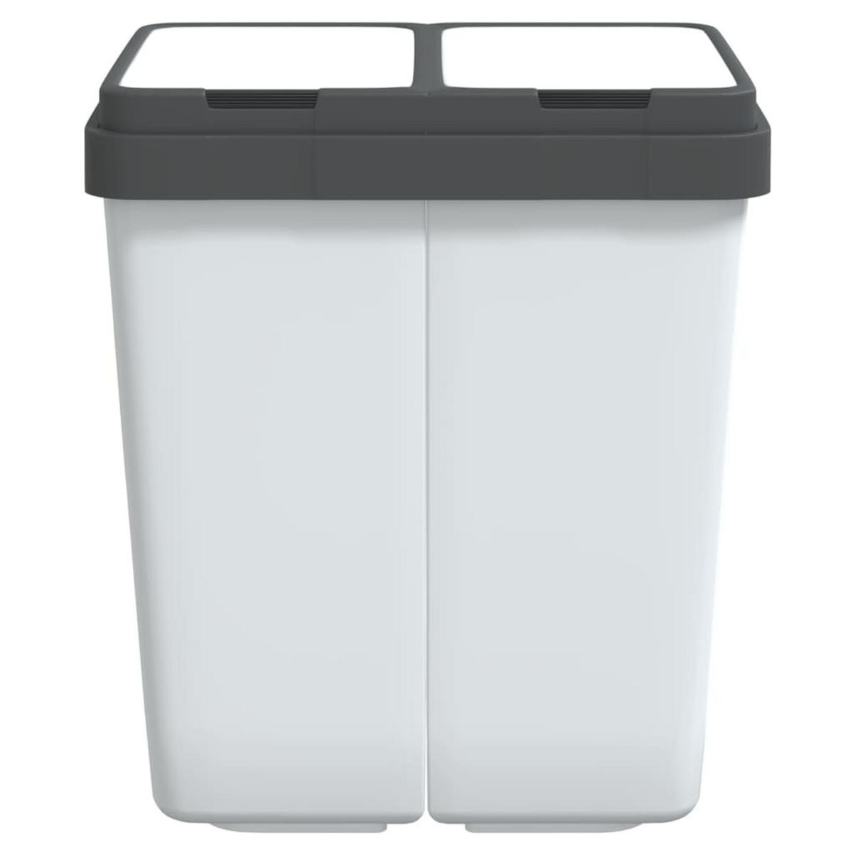 MÜLLEIMER 2 Fächer Küche 2x25L Weiß - Weiß, Kunststoff (43.5/48.5/32.5cm) - DELUKE