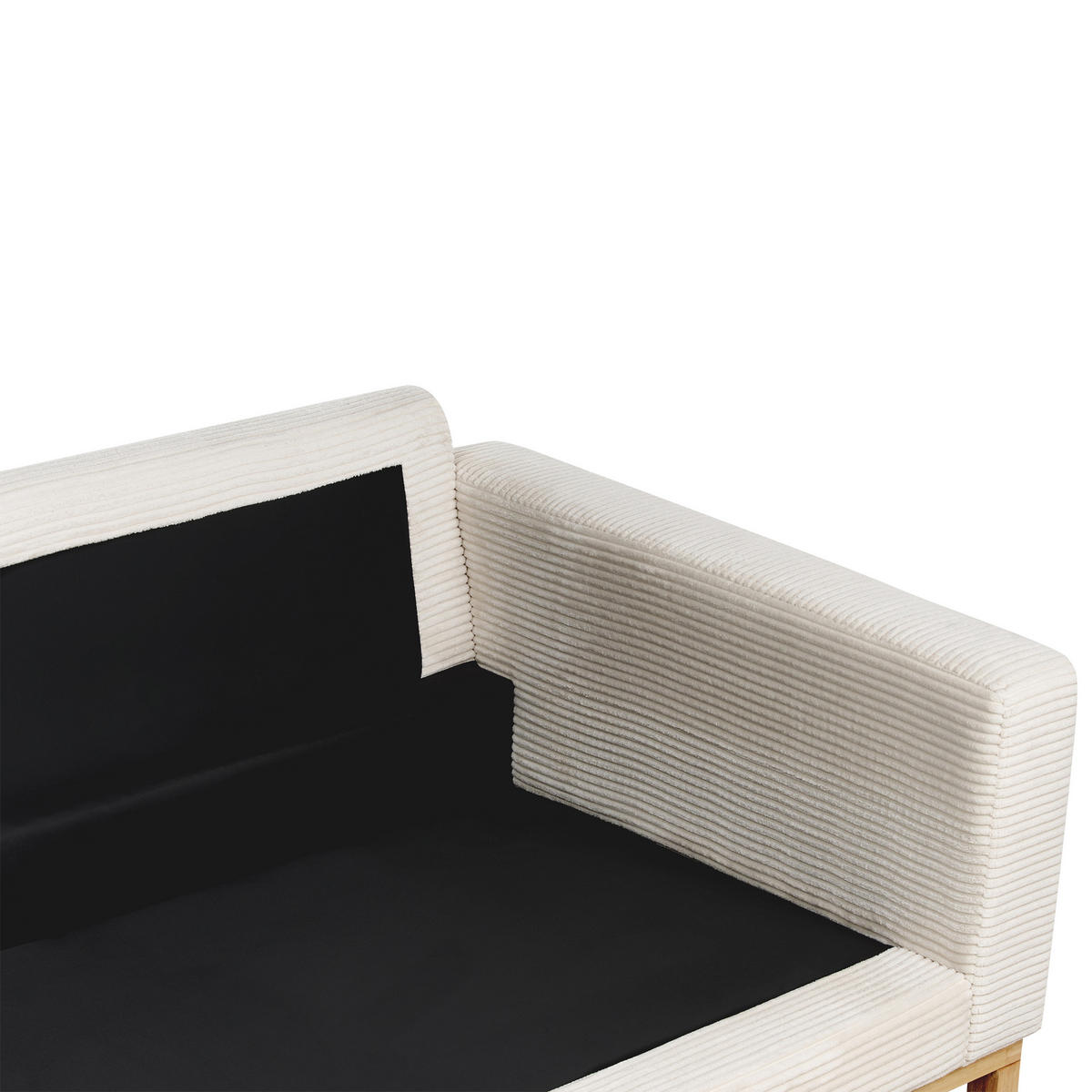 2-SITZER-SOFA Cord hellbeige/hellbraun Siggard - Hellbraun/Beige, Textil (184/84/92cm) - Beliani