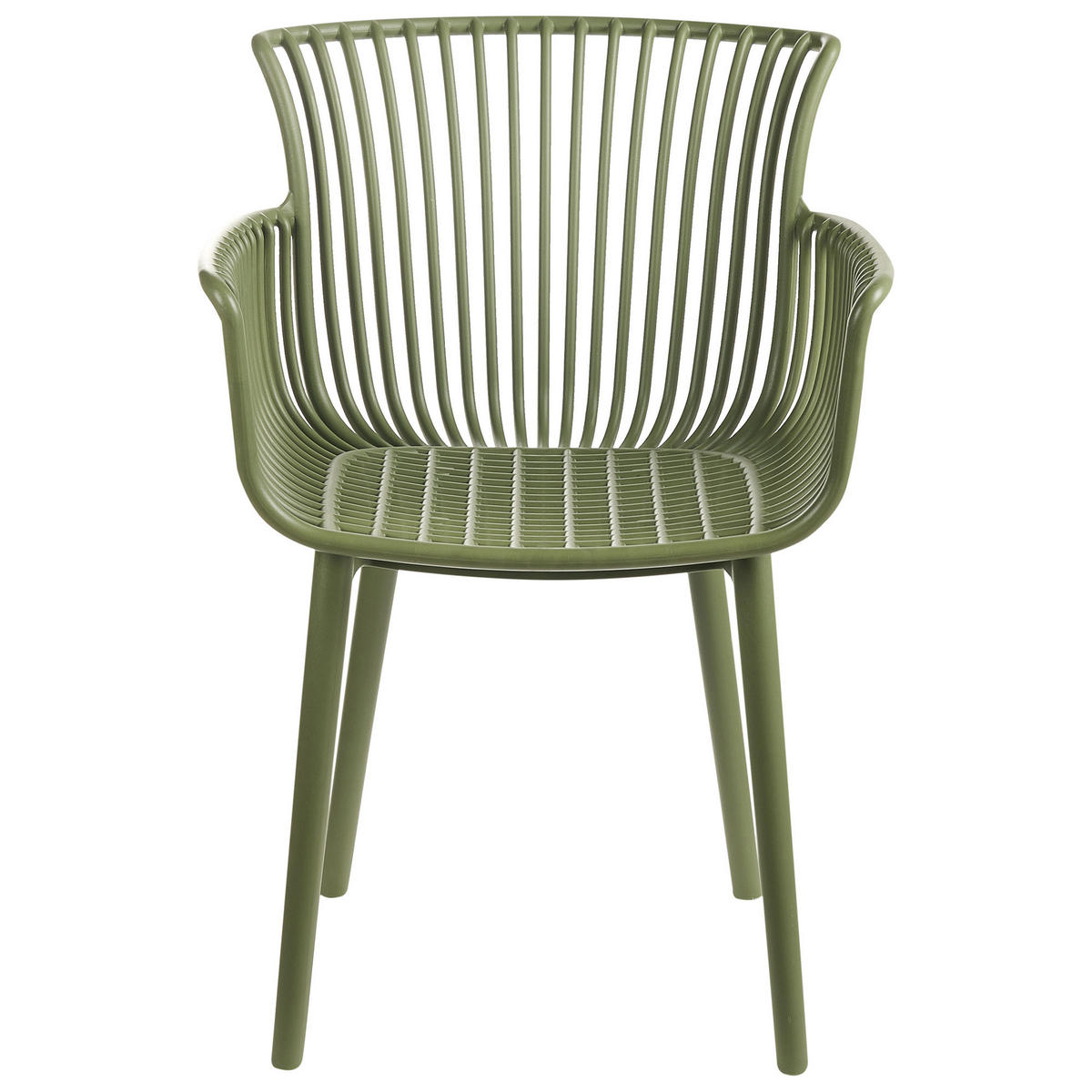 SCAUN DE GRĂDINĂ set de 4 verde Pesaro - verde, material plastic (58/84/45cm) - Beliani