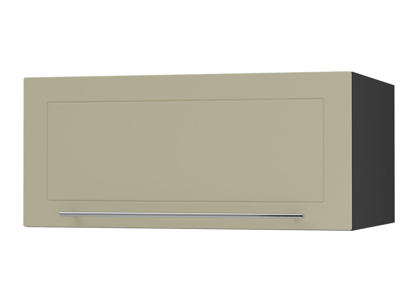 KLAPPHÄNGESCHRANK Kvantum W6B/80 Vanille Matt / Schwarz Matt 80 / 59 / 36cm - Creme/Schwarz, Holz/Holzwerkstoff (80/36/59cm) - Feldmann-Wohnen