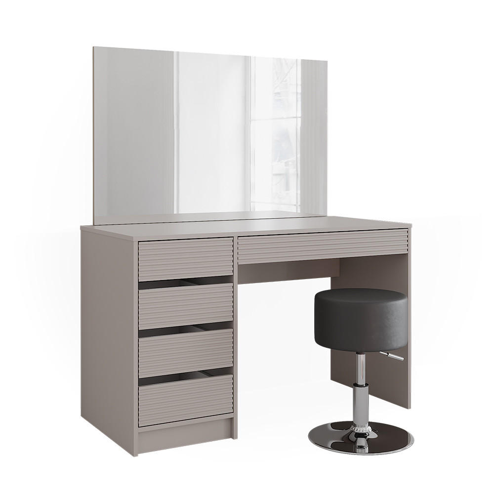 SCHMINKTISCH Sherry Cashmere 120 cm mit Spiegel & Hocker - Kaschmir, Holzwerkstoff (120/75/55cm) - Vicco