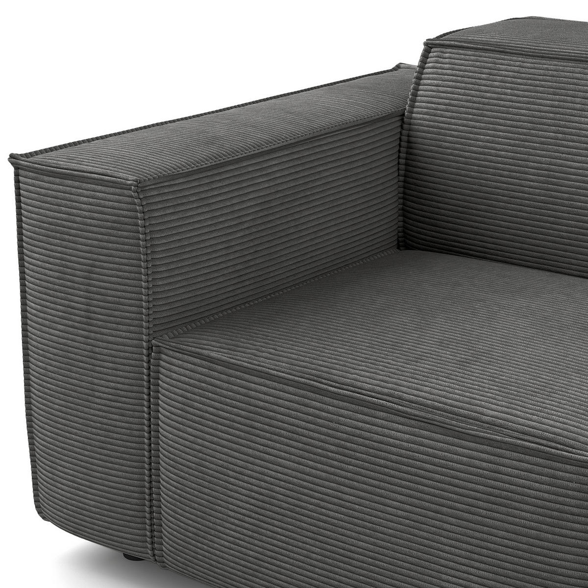 SESSEL - Anthrazit/Schwarz, Kunststoff/Textil (120/70/96cm) - home24