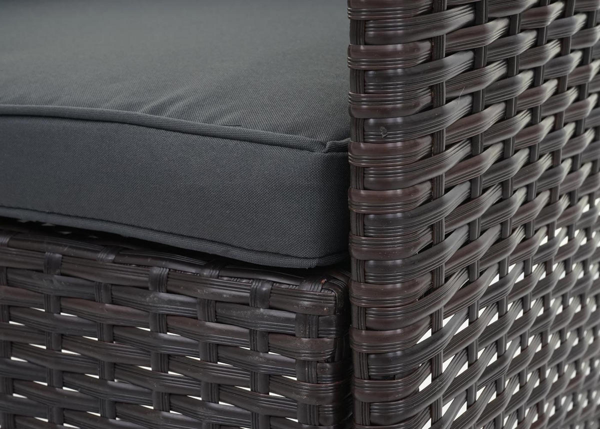 GARTEN-SET Braun Kissen Dunkelgrau - Braun, Metall - PROREGAL