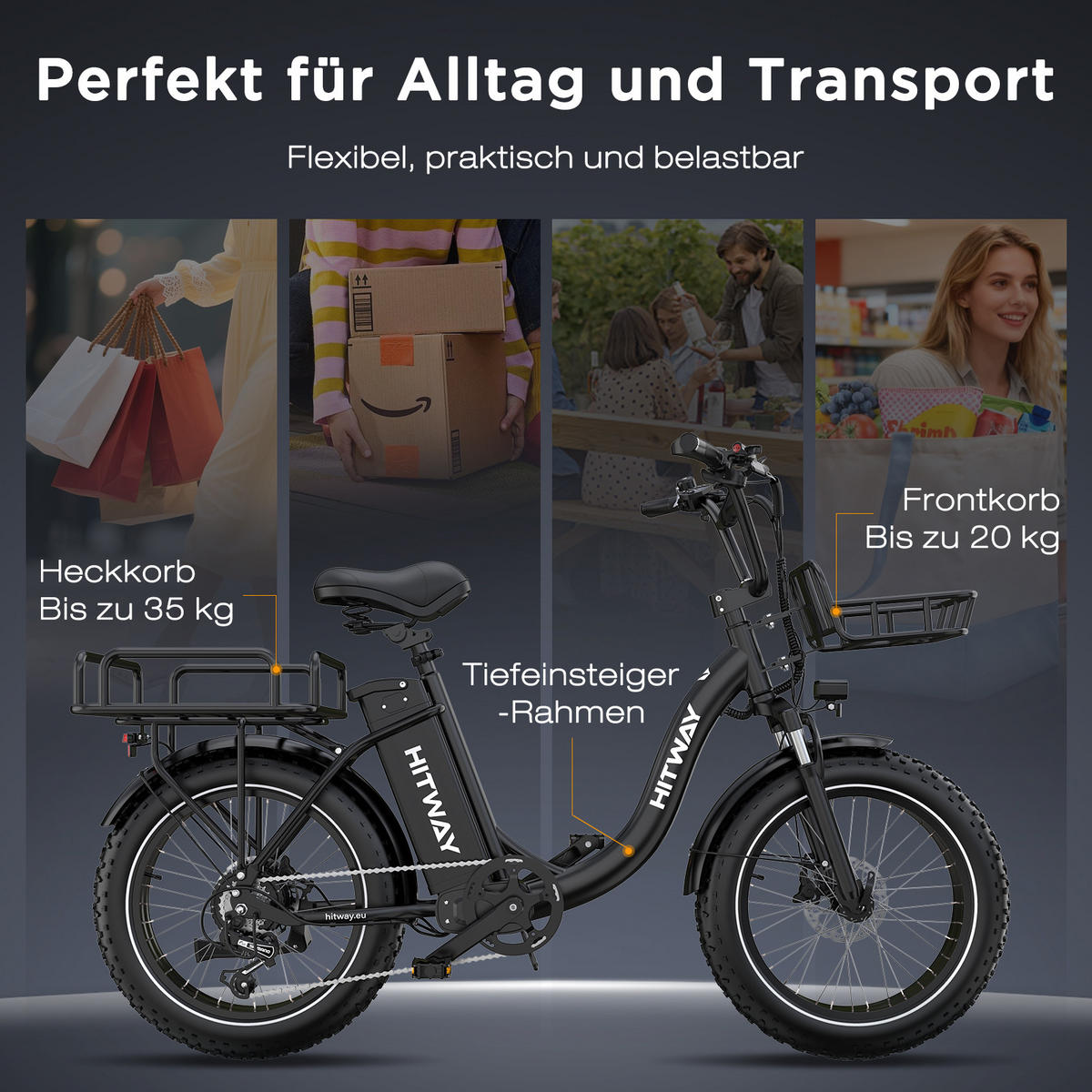 E-BIKE BK6S PLUS-R 1296 Wh Akku Reichweite bis 160 km - Schwarz, Metall (79cm) - HITWAY