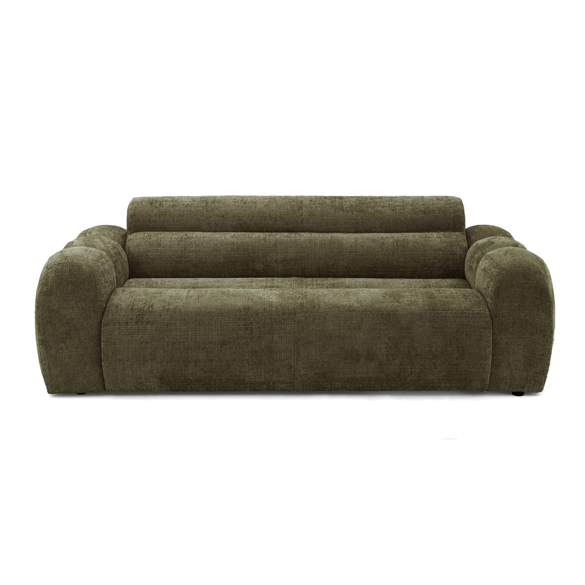 2-SITZER modulares Sofa VEER, Breite 213 cm Chenille Webstoff Grün - Schwarz/Grün, Holz/Kunststoff (213/75/95cm) - Muffo