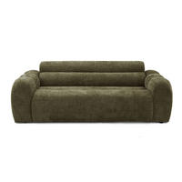 2-SITZER modulares Sofa VEER, Breite 213 cm Chenille Webstoff Grün - Schwarz/Grün, Holz/Kunststoff (213/75/95cm) - Muffo