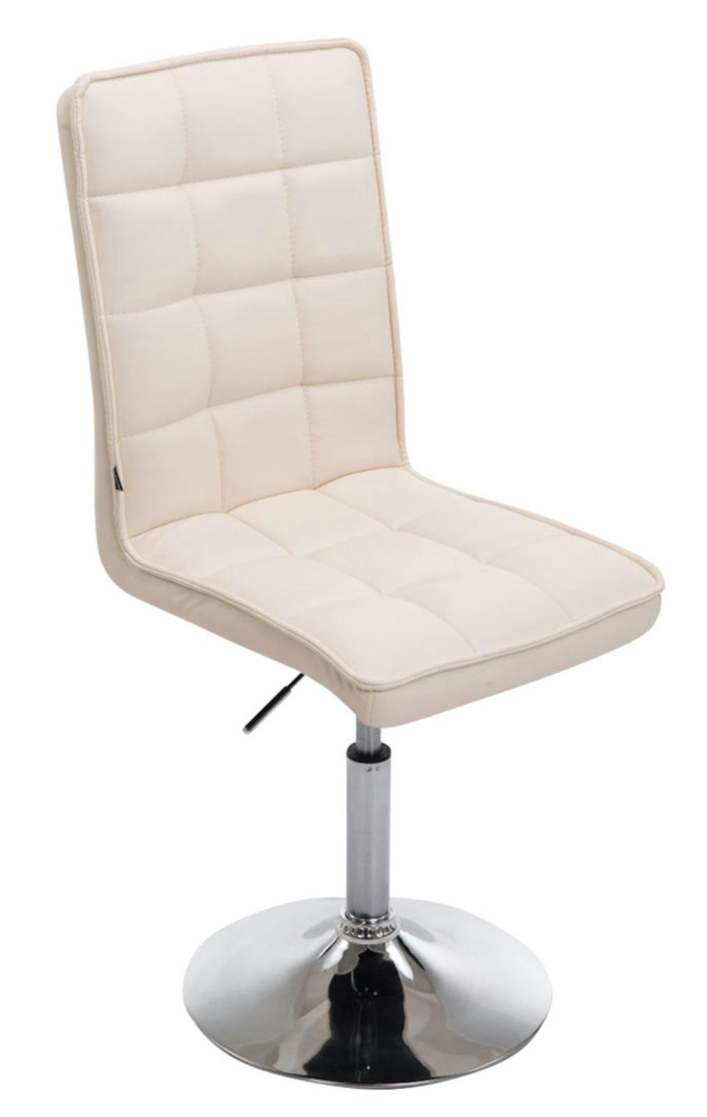 DREHSTUHL Lederlook creme - Chromfarben/Creme, Textil/Metall (43/90/59cm) - CLP