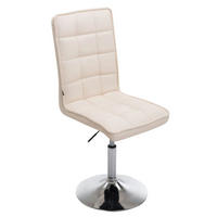 DREHSTUHL Lederlook creme - Chromfarben/Creme, Textil/Metall (43/90/59cm) - CLP