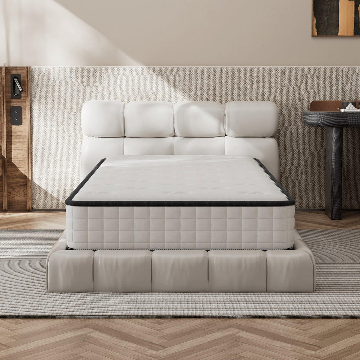 SCHAUMSTOFFMATRATZE komfortabel, 90/200 cm, Höhe ca.: 22 cm - Weiß, Textil (90/200cm) - DEWINNER