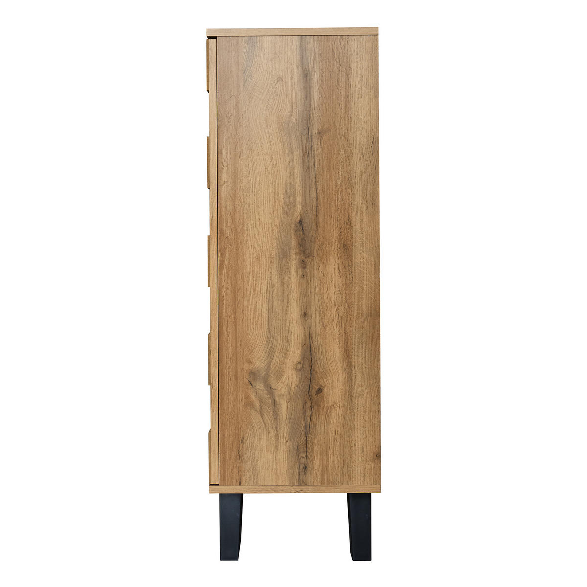 SCHUHSCHRANK 80,5/35/109,5 cm in Holzfarbe aus Spanplatte mit verstellbaren Einlegeböden - Schwarz/Naturfarben, Holzwerkstoff/Metall (80/110/35.5cm) - CHICFURN