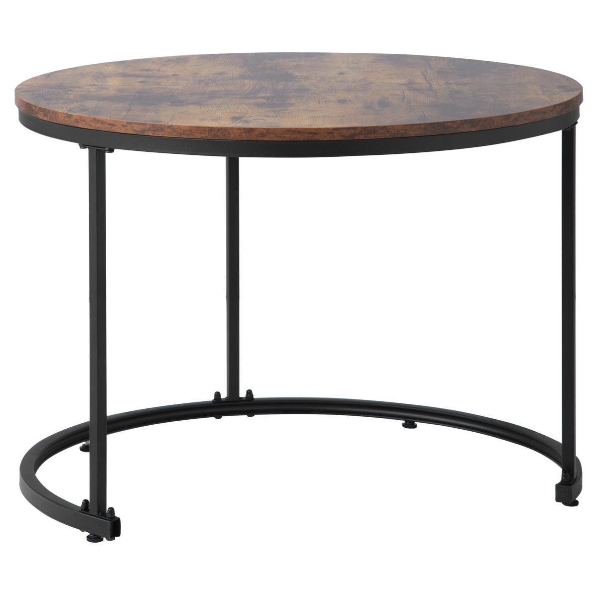 COUCHTISCH-SET 2-teilig, verschachtelbar, MDF Holzoptik mit Metallrahmen, 50/70,5 + 45,5/44 cm,Braun - Braun, Holzwerkstoff (50/50/70.5cm) - Redom