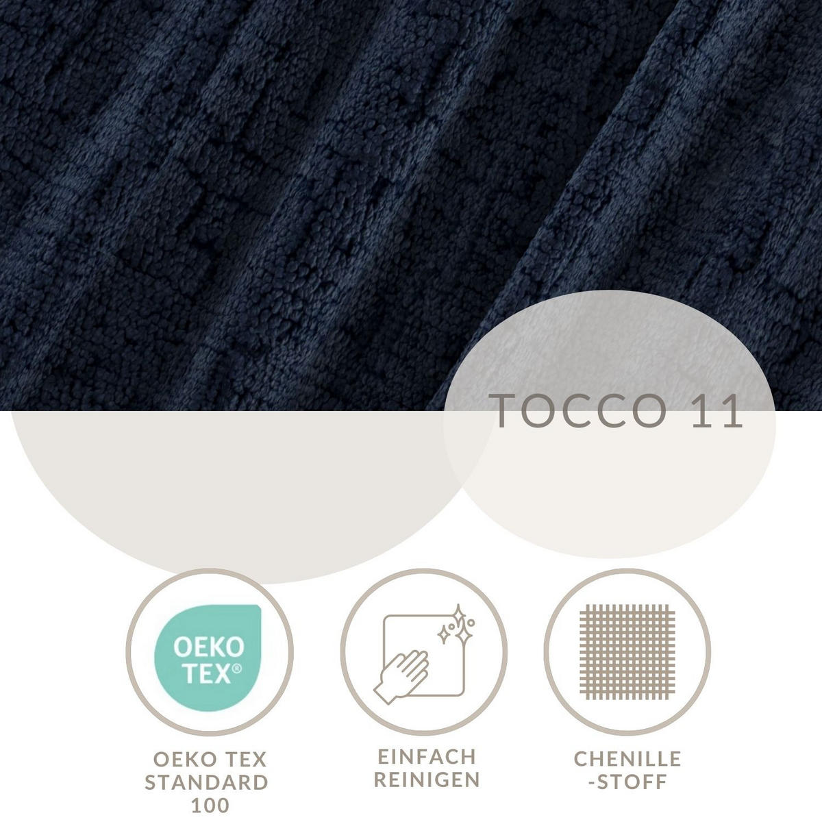 BOXBETT Estelle Marineblau 200/200 cm im Chenille-Stoff - Schwarz/Dunkelblau, Holz/Holzwerkstoff (200/200cm) - Maison de Reve