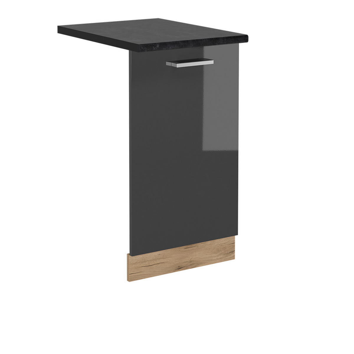 GESCHIRRSPÜLBLENDE R-Line Anthrazit Hochglanz 45 cm , AP Anthrazit - Honigeiche/Schwarz Hochglanz, Holzwerkstoff (45/81.8/1.6cm) - Vicco