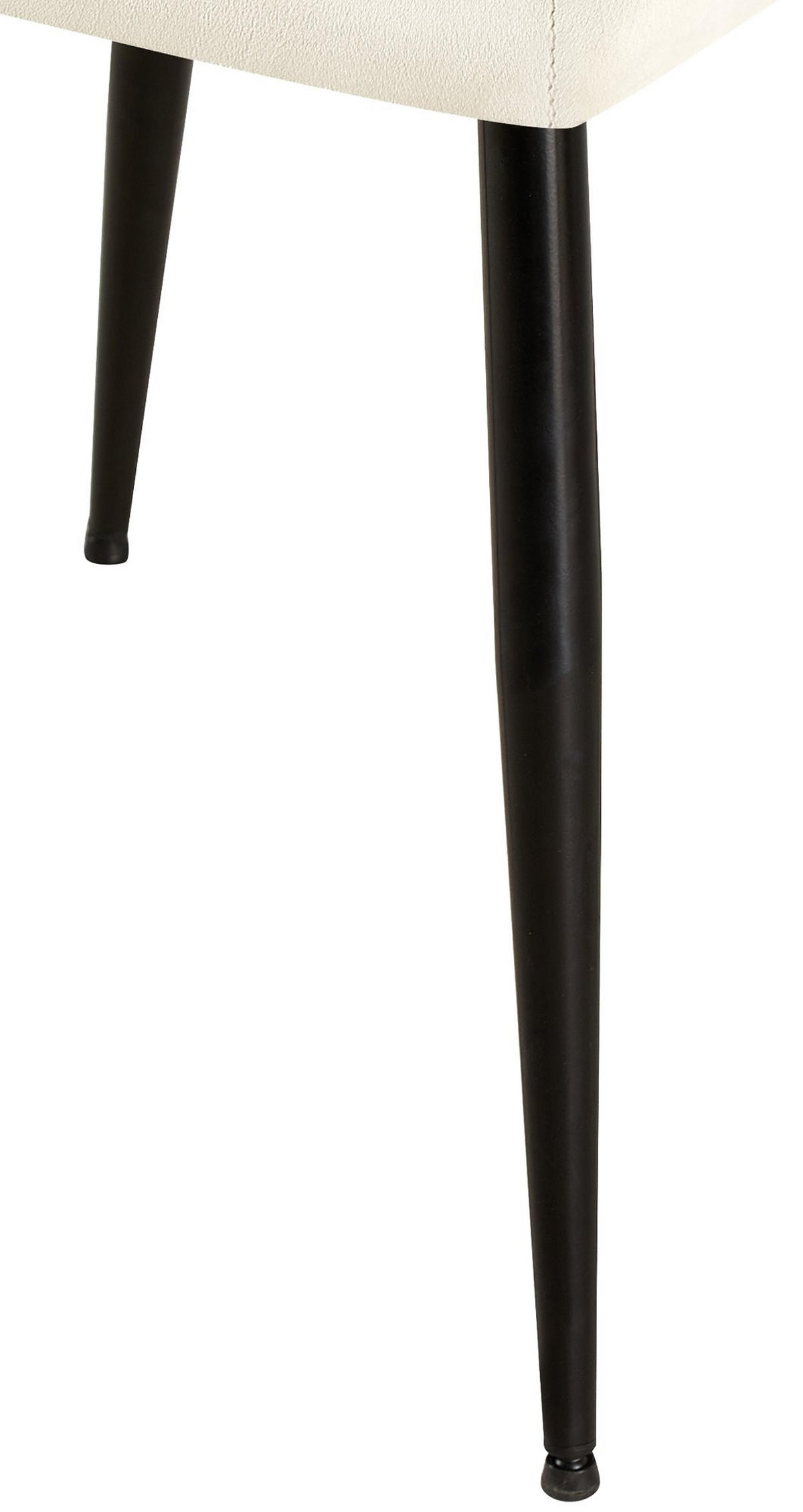 ARMLEHNENSTUHL 4er Set Samt Creme - Creme/Schwarz, Textil/Metall (56.5/84/61cm) - CLP