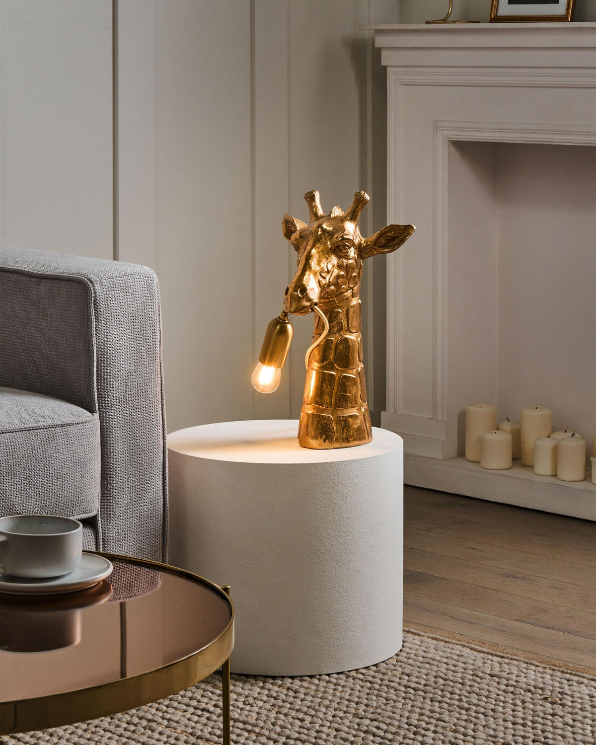 TISCHLAMPE Giraffe Gold Malaika - Messingfarben/Goldfarben, Kunststoff (23/16/40cm) - Beliani