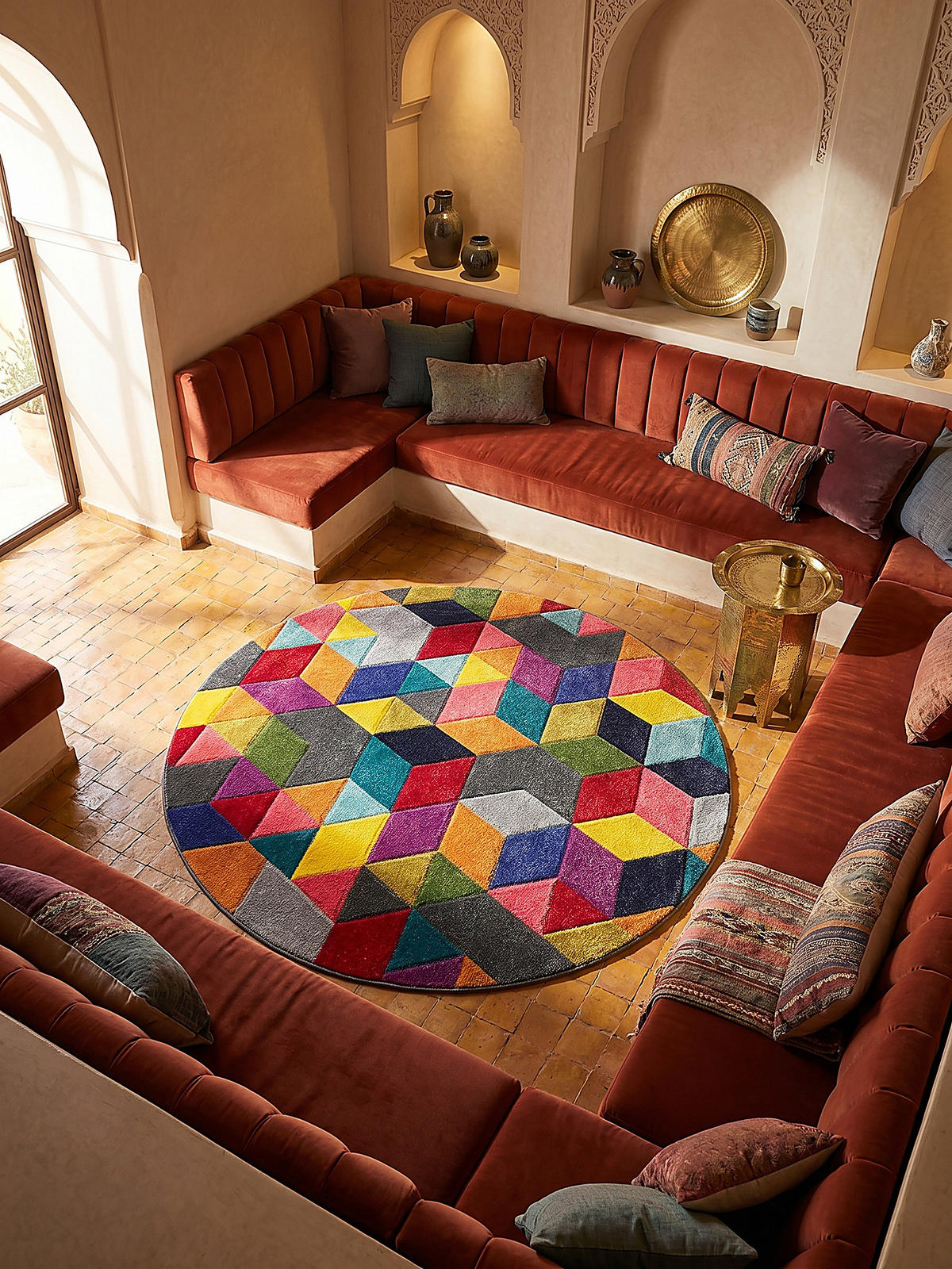 TEPPICH MEON Ø 160 cm - Multicolor, Textil (160/160cm) - KADIMA DESIGN