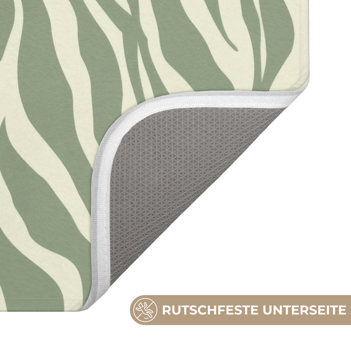 WC PŘEDLOŽKA Zebra - Motiv - zelená 55x60 cm - šalvějově zelená, textil/plast (55/1cm) - OnlyWow