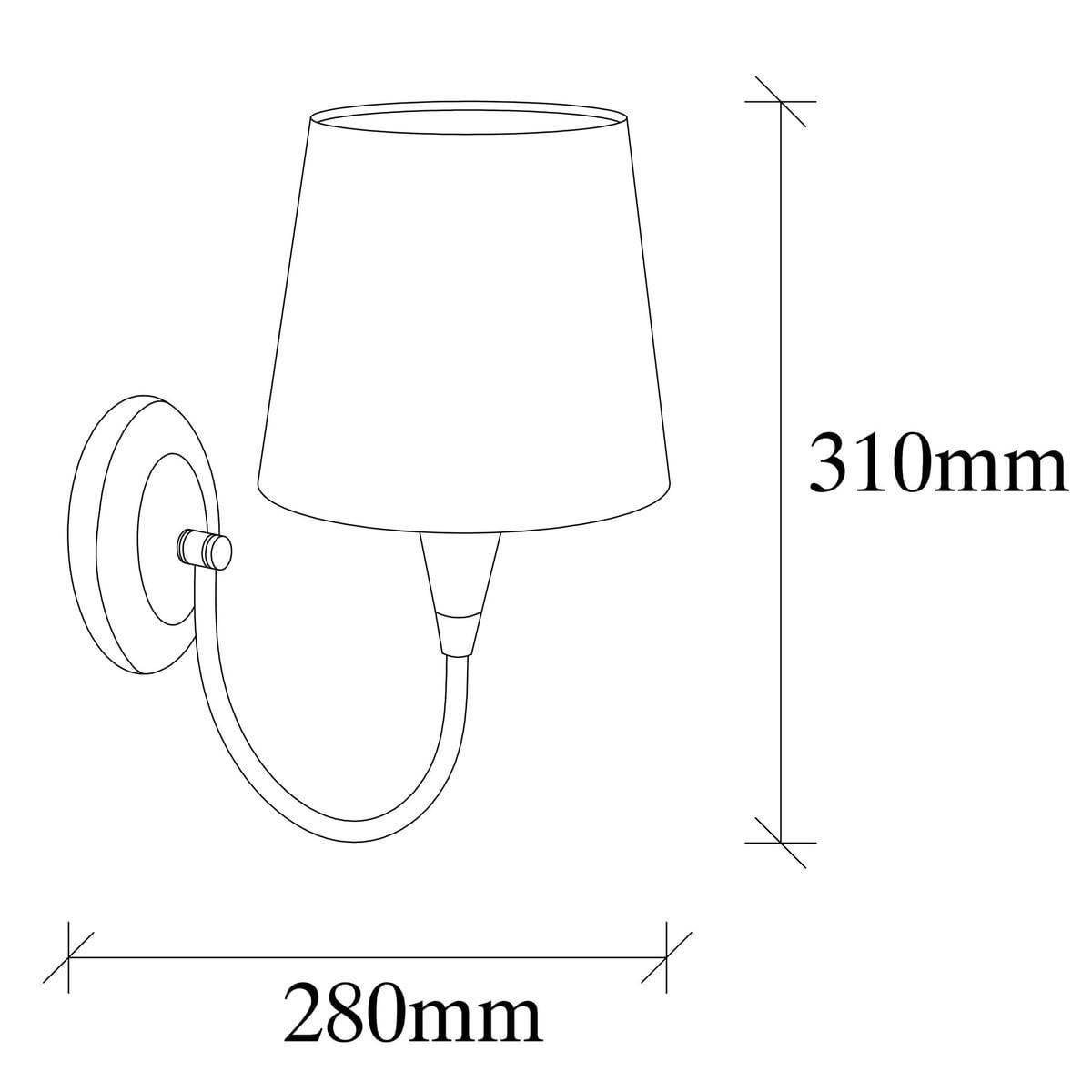 WANDLAMPE aus antikem bronze-metall und stoff - pardo 16/28/31 cm - Bronzefarben, Metall (28/28/31cm) - Calicosy