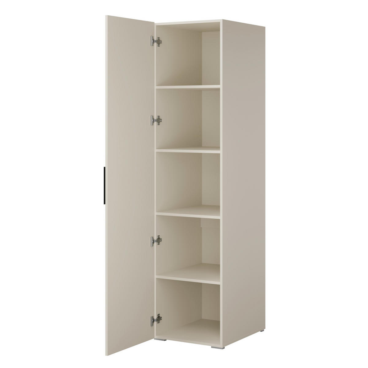 DREHTÜRENSCHRANK mit Einlegeböden Napoli 1D 50 Kaschmir (schwarzer oder goldener Griff) - Kaschmir/Silberfarben, Holzwerkstoff/Kunststoff (50/35/60cm) - mzm24