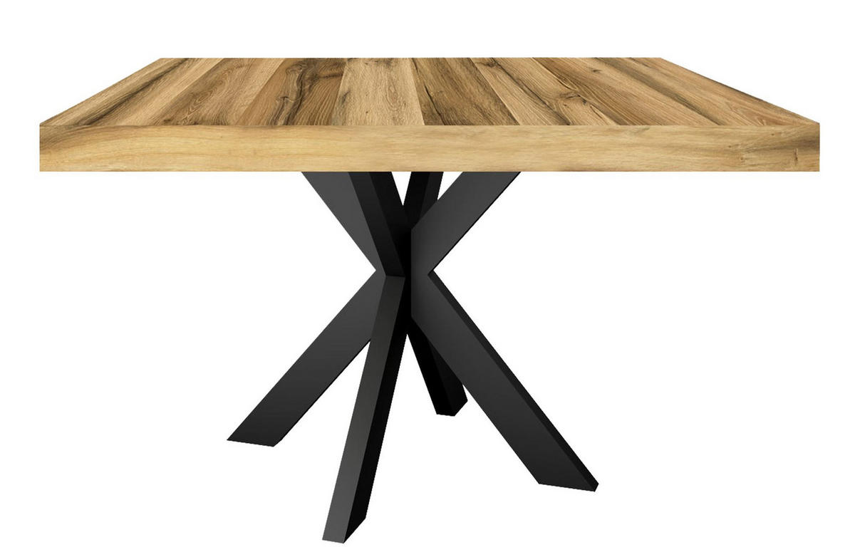 ESSTISCH Elgin 1 175x80x100 Metall+Holzwerkstoff Schwarz/Plankeneiche - Alteiche/Schwarz, Holzwerkstoff (175/100/80cm) - 58aufmkessel