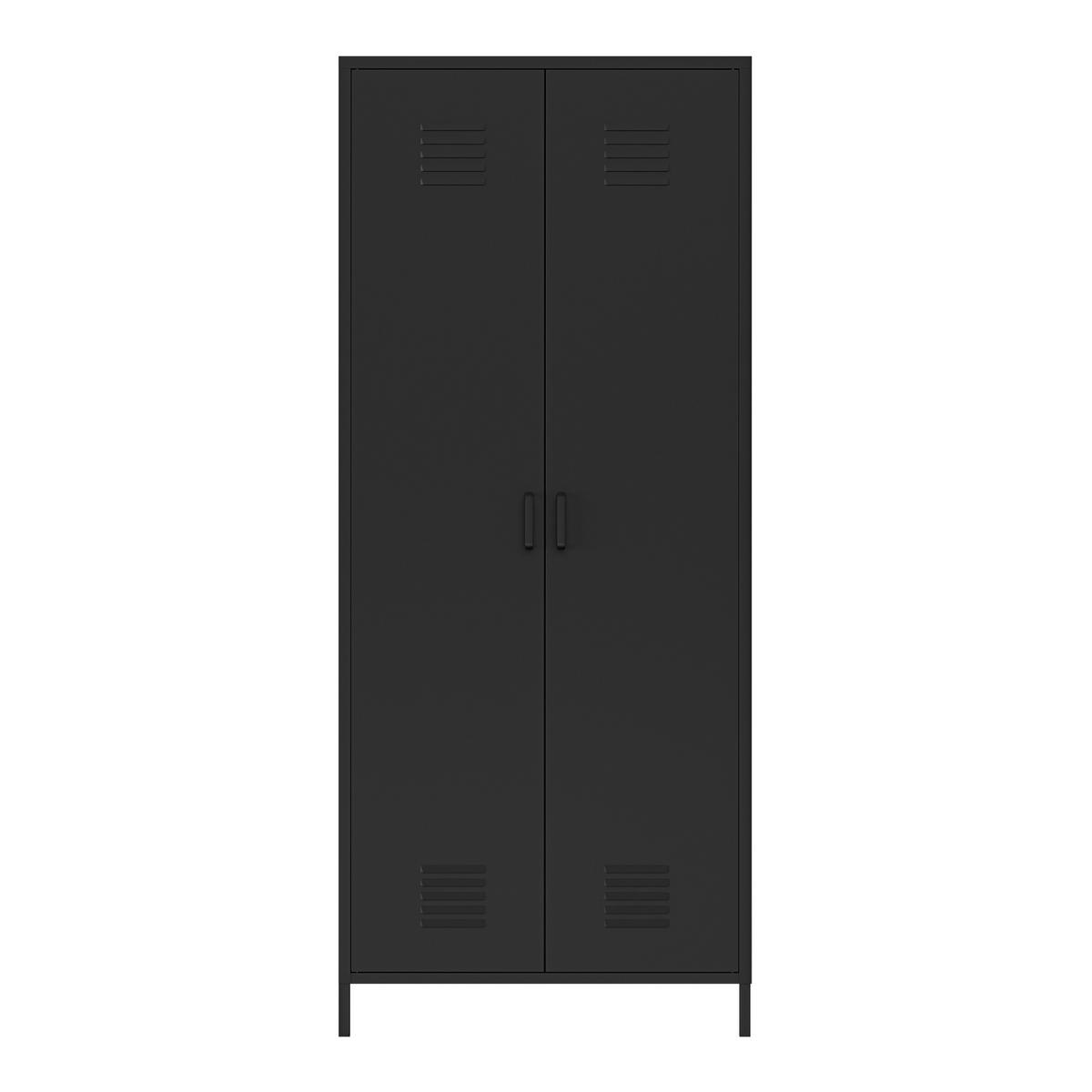 KLEIDERSCHRANK Seinäjoki - Schwarz, Metall (76/180/50cm) - [en.casa]