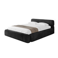 POLSTERBETT mit Bettkasten und Lattenrost, Bett mit Matratze H3/H4 - ENORA-V1 180x200 Schwarz - Schwarz, Holzwerkstoff/Textil (180/200cm) - ALTDECOR