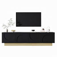 TV-LOWBOARD 175/40/41,5 cm schwarz aus MDF mit Push-to-Open - Schwarz, Holzwerkstoff (40/41.5/175cm) - OKWISH