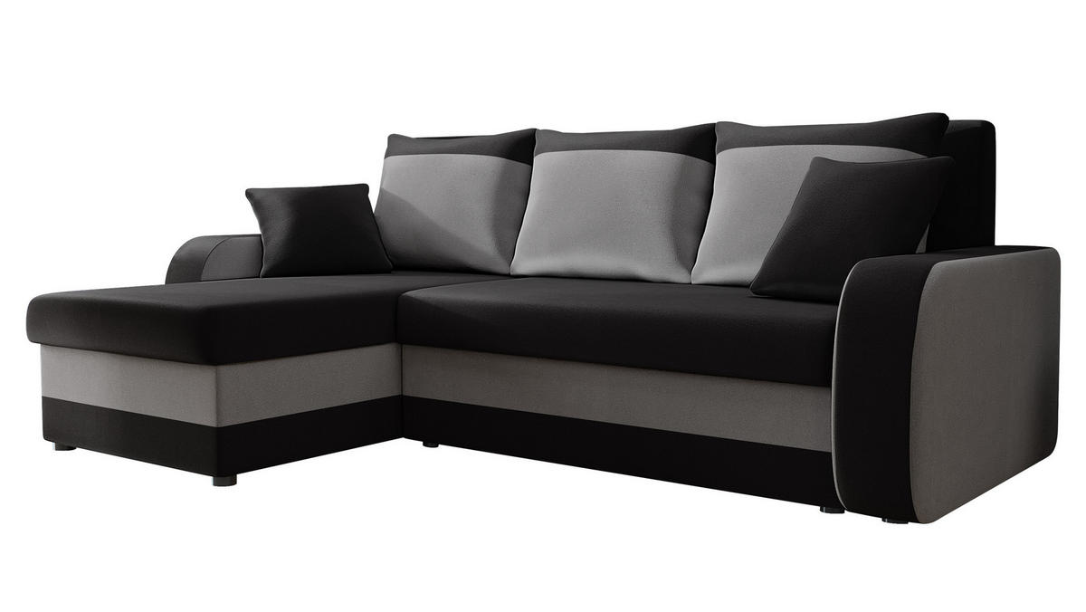 ECKSOFA Kris Lux - Schwarz, Holz/Kunststoff (238/147cm) - MIRJAN24