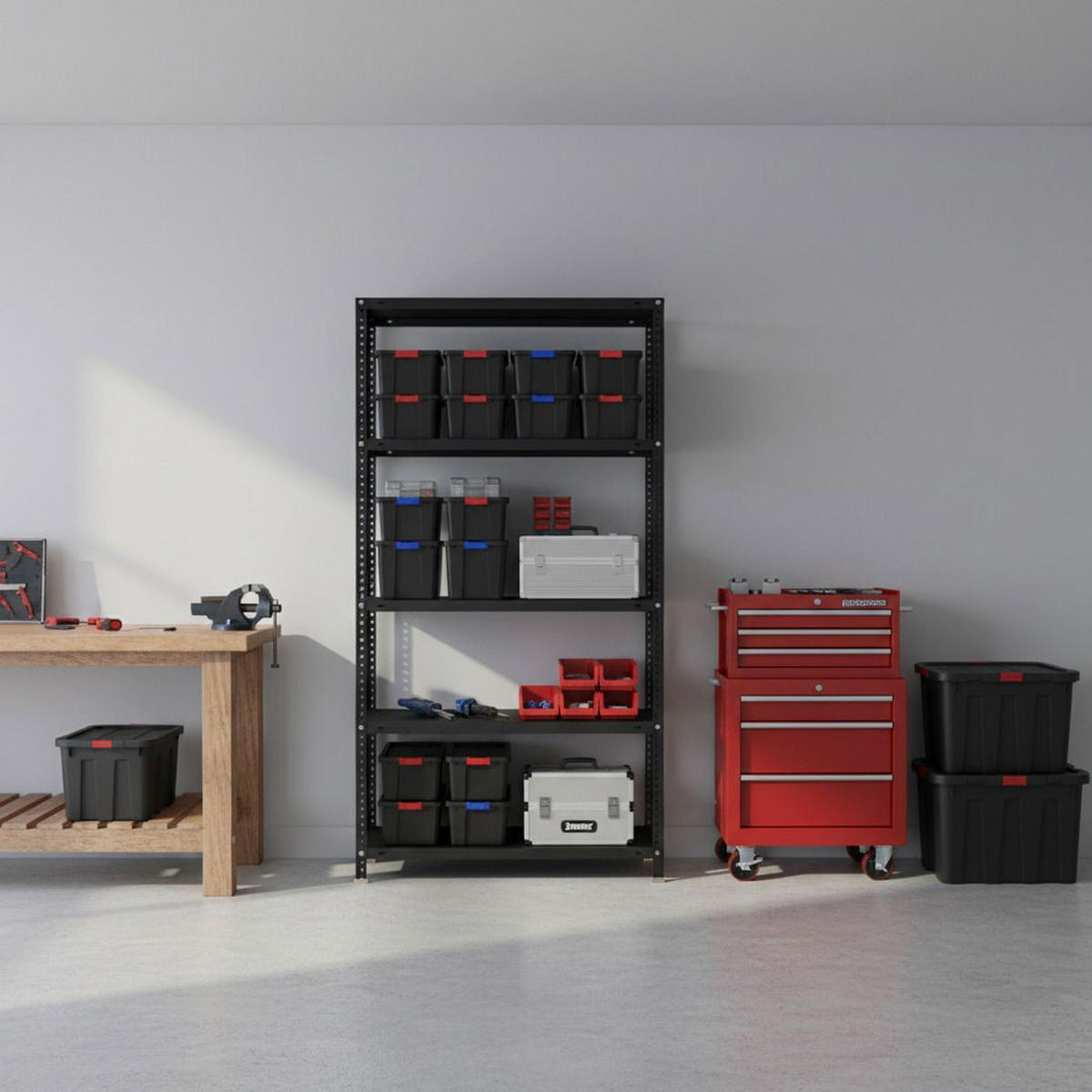 SCHRAUBREGAL PANDA TALL | HxBxT 200x110x40cm | 6 Fachböden | Fachlast 90kg | Anthrazit - Anthrazit, Metall (110/200/40cm) - PROREGAL