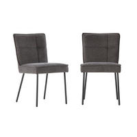 ESSZIMMERSTÜHLE STOFF 2er set 60/50,5/60 cm - Dunkelgrau, Textil (60/50.5/53.5cm) - Calicosy