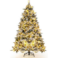 WEIHNACHTSBAUM Beleuchtung Grün - Grün, Kunststoff (186cm) - COSTWAY