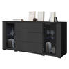 SIDEBOARD Caro SB 150 2D3S - Schwarz, Holzwerkstoff/Kunststoff (150/70/40cm) - MIRJAN24