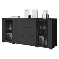 SIDEBOARD Caro SB 150 2D3S - Schwarz, Holzwerkstoff/Kunststoff (150/70/40cm) - MIRJAN24