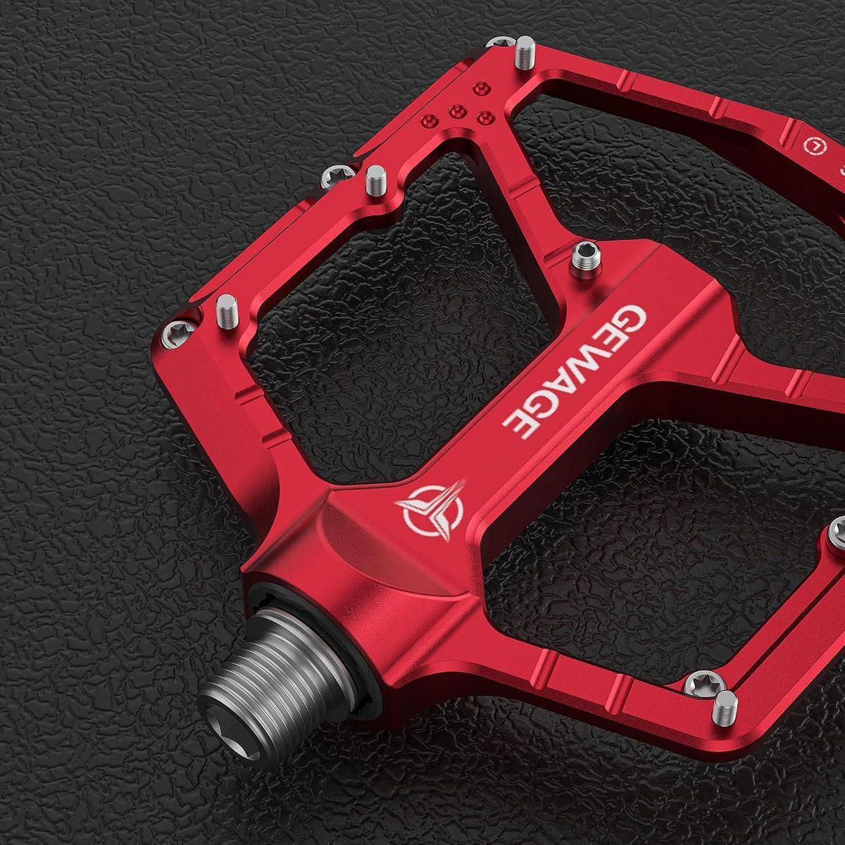 MTB Pedale CNC Aluminium 3-fach-Lagersystem 9/16″ Chromoly Rot - Rot, Metall (10.4/1.5/11cm)
