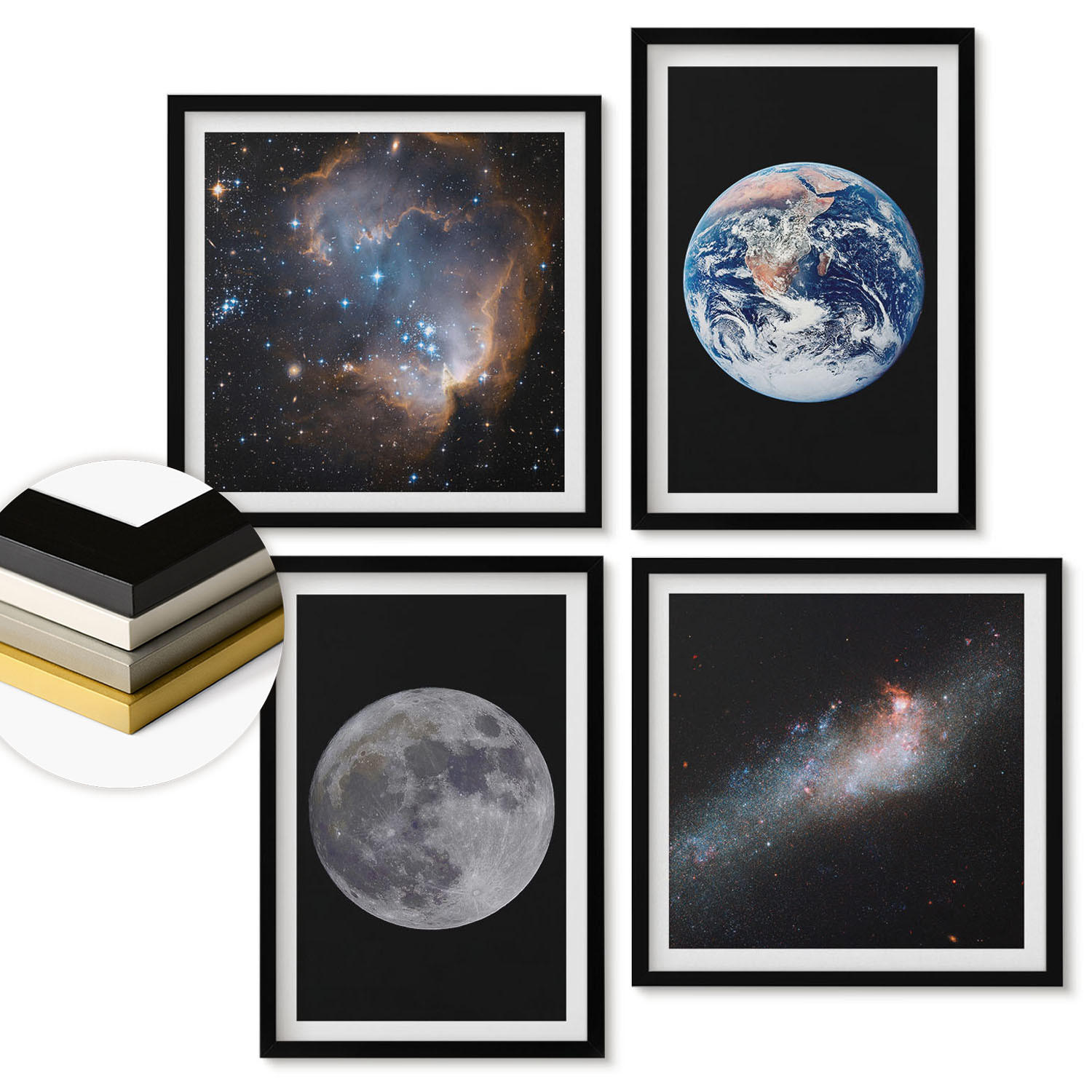 ArtPrintCave Wandbilder Schwarz 50x50 cm